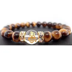 左馬の大金運ブレスレット【LLサイズ（内径19～20cm選択可能）】｜天然水晶10mm・タイガーアイ8mm｜金運・商売運・仕事運・ギャンブル運・運命好転｜パワーストーン 天然石