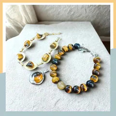 タイガーアイ　アクセサリー　3点セット　ブレスレット　ペンダントヘッド