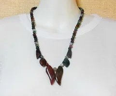 天然石 インディアアゲート6.0mm～6.5mm玉ネックレス　　260101027