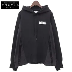 NIKE ナイキ ×sacai　NRG HOODIE ドッキングフーディ トップス メンズ 黒 ブラック XS XS