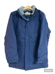 Z1730 L.L.Bean エルエルビーン　裏ボア　ナイロンコート　ボアコート　ハーフ　キルティング　ネイビー×グレー　メンズ　サイズL