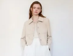 OLIVE des OLIVE スウェード クロップド ジャケット OH5SJ169 クリーム色