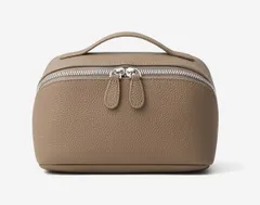 【国内配送】化粧バック100%レザーシンプルなデザイン