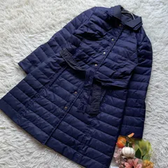 Mademoiselle NONNON　マドモアゼルノンノン　パパス　リバーシブルライトダウンコート　ベルト　ロング　ネイビー　紺　日本製　40