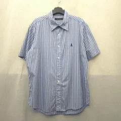 251 ビーンポール ブルー ストライプ 半袖 シャツ