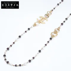 CHANEL シャネル 新品同様 A22A イミテーションパール ラインストーン ココマーク ロング