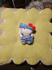 ハローキティ デニム サスペンダー ぬいぐるみ キーリング 13cm