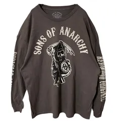 2XL グレー スカル ドクロ 死神 ロンT オーバーサイズ ビッグプリント Tシャツ レディース ユニセックス メンズ 古着 長袖