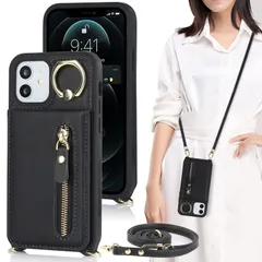 【特売】iPhone 12 / iPhone12 pro ケース 手帳型 上下開 ショルダー リング付きケース アイホン12 12pro リング付き リング iPhone12 iPhone12pro ケース iphone12スマホケース iphone12手帳型