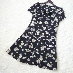 superbeauty    ワンピース    リボン スーパービューティ 花柄 サイズ42 　黒