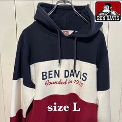【古着】BENDAVIS(ベンデイビス)パーカー L トリコ スウェット プルオーバー フロントロゴ