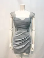 2089 Tika ティカ キャバクラ ドレス シアーストラップ タイト ミニ キャバドレス S