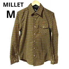 【中古】MILLET ミレー チェック柄 長袖シャツM 裏起毛