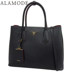PRADA(プラダ) ドゥーブレ ミディアムバッグ トートバッグ 2WAY ショルダーバッグ トートバッグ サフィアーノレザー NERO/FUOCO ブラック黒 レッド赤 ゴールド金具 1BG775 レディース 40802173878【中古】【アラモード】