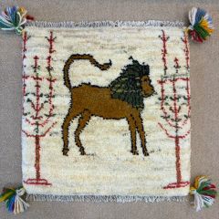 ギャッベ 53x47cm ペルシャ絨毯 手織り ギャベ 玄関マットラグ 絨毯