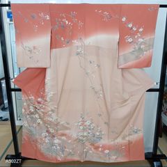 中古　正絹　訪問着　花文様　R7U-K-11