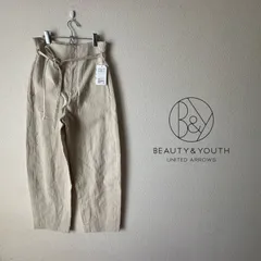 未使用【BEAUTY ＆ YOUTH】UNITED ARROWS コットン ハイウェスト カーブパンツ / OFF WHITE / S