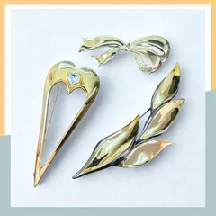 ブローチ　ゴールド　3点セット