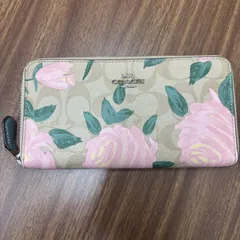 ◎【極美品】coachコーチ 長財布 F26290 花柄 シグネチャー レディース ベージュ