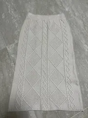 ケーブルニットスカート アイボリー