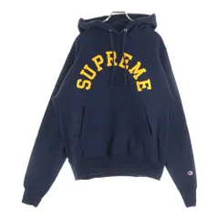 SUPREME (シュプリーム) 24SS ×CHAMPION Hooded Sweatshirt チャンピオン プルオーバーパーカー スウェットフーディ ネイビー