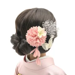 髪飾り 浴衣 和風髪飾り5点セット パール＆タッセル【4色展開】 浴衣/振袖/袴対応 (成人式・卒業式・七五三・花火大会・夏祭り) ヘアクリップ Uピン ドライフラワー 和装小物 結婚式 前撮り 専用収納ケース付き (ライトピンク)