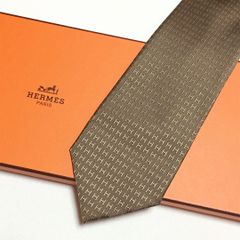 未使用級 エルメス HERMES ネクタイ シルク100% ワインレッド H柄 2512