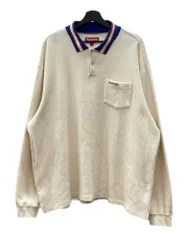 シュプリーム SUPREME 23AW Thermal L/S POLO サーマル 長袖 ポロ ロンT 刺繡 白 ロンT ロゴ ホワイト Lサイズ 104MT-2545