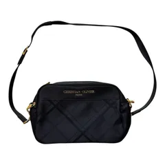  CHRISTIAN OLIVIER PARIS クリスチャンオリビエ ナイロン ショルダーバッグ ブラック キルティング柄 ゴールド金具  【Z1722】 