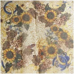 シャネル シルク スカーフ ベージュ イエロー 花柄 中古 Aランク