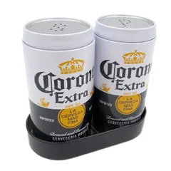 CORONA コロナ S&Pセット ソルト＆ペッパー 塩胡椒入れ ビール 企業 ロゴ 調味料入れ キッチン 雑貨 食器 アメリカン雑貨