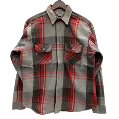 ファイブブラザー FIVE BROTHER 70's 80's コットン チェックネルシャツ USA製 長袖シャツ レッド Lサイズ 201MT-5090 VB