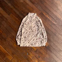 Daiya Cho 00s Allover-Graphic Half-button Shirts / Polyester Cotton Mixed Fabric M