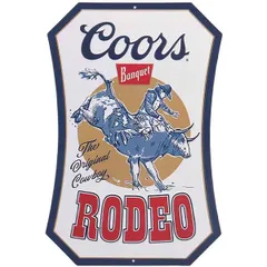 ダイカット エンボス メタルサイン COORS RODEO クアーズ ロデオ ブリキ看板 ビール 企業 ロゴ 看板 装飾 雑貨 アメリカン雑貨