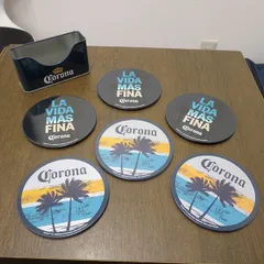 CORONA コロナ コースター セット 6枚組 Ver.2 敷物 ビール 企業 ロゴ 雑貨 インテリア 食器 グッズ 装飾 アメリカン雑貨