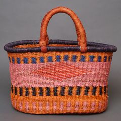 アフリカ ブルキナファソ 楕円 マルシェバスケット カラー Mサイズ No