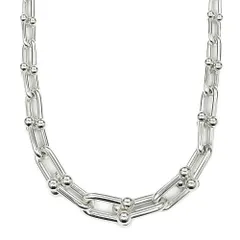 【名東】ティファニー ネックレス ハードウェア グラジュエイテッドリンク Ag925 シルバー 18インチ 45.5cm ジュエリー 仕上げ済