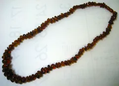 極美品 飴色の豪華な大粒のコハク ネックレス 琥珀22mm～8.8mm 69cm 