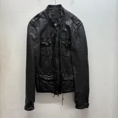 GIORGIO BRATO ジョルジオブラット Organic Edition Lamb Leather Jacket レザージャケット ブラック size:44【中目黒B01】