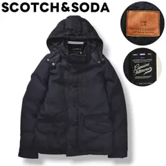 【極暖】 スコッチアンドソーダ SCOTCH＆SODA ウール x アクリル フーデット キルティング ジャケット 中綿 パーカー ブルゾン ジャンパー S ネイビー シティールック カジュアル メンズ