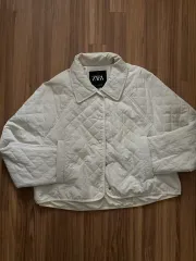 XS ZARA ザラ ウィメンズ キルティング ジャケット アウター アイボリー