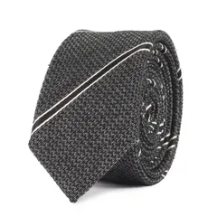 【美品】DOLCE&GABBANA ドルチェ&ガッバーナ ネクタイ / レジメンタル ナロー シルク ネクタイ / ブラック 黒 / イタリア製 / フォーマル ビジネス ファッション アイテム 小物 雑貨【メンズ】【中古】