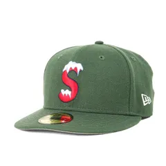 Supreme シュプリーム キャップ サイズ:7 1/8(56.8cm) / 20AW NEW ERA アイスSロゴ ベースボールキャップ (S Logo New Era) / ブライトオリーブ / ブランド 帽子 / コラボ 別注【メンズ】【中古】