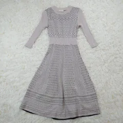 アンドクチュール    ニットワンピース   38 長袖   グレージュ