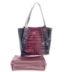 LEATHER JEWELS レザージュエルズ 2WAYバッグ  レザー/クロコ型押し    ボルドー レディース / 240001181453のサムネイル