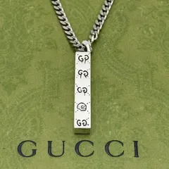 GUCCI ゴースト スカル gg 棒 スクエア 喜平 中太 ネックレス1-33