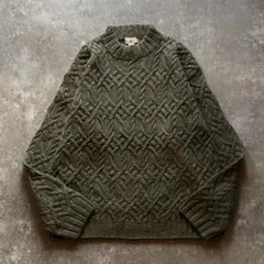 90年代 90s J.CREW ジェイクルー ウール ケーブル ニット セーター フォリッジグリーン