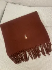 ポロ virgin wool マフラー（チョコレート色）