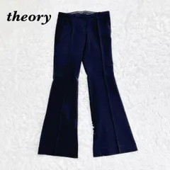 【美品】 theory フレア センタープレス スラックス 0 ブラック