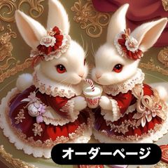 ハンドメイド オーダーページ パネル トートバッグ ポーチ うさちゃん